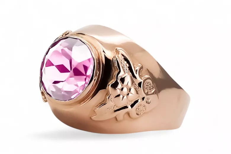 Original Vintage 14K Rose Gold Amethyst Ring Vintage craft vrc078r